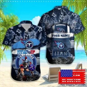 Tennessee Titans Mascot Football Aloha Shirt, NFL Hawaiian Shirt