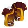 Sport-Team Washington Commanders Brown Yellow Ball Hawaiian Shirt Men & Women Aloha Shirt, NFL Hawaiian Shirt