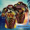 Sport-Team Washington Commanders Custom Name Flower Summer Tropical Hawaiian Shirt Sport Team Aloha Shirt, NFL Hawaiian Shirt