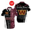 Sport-Team Washington Commanders Custom Name Special Half Tone Mascot Hawaiian Shirt Sport Team Aloha Shirt, NFL Hawaiian Shirt