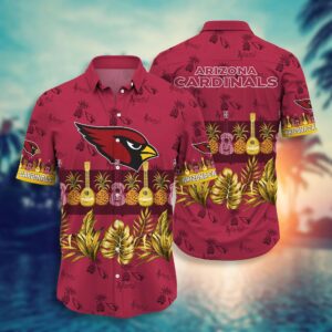 Arizona Cardinals NFL Pineapple Pattern Hawaiian Shirt, NFL Hawaiian Shirt