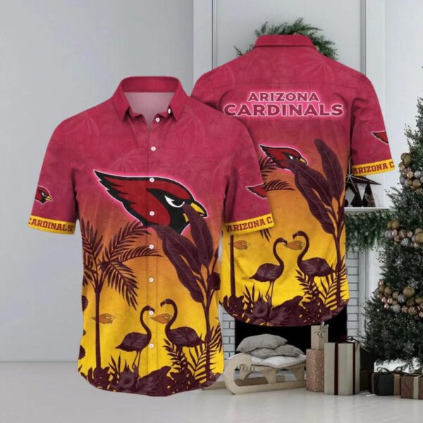 Arizona Cardinals NFL Tropical Flora Gift For Fans Hawaiian Shirt, NFL Hawaiian Shirt