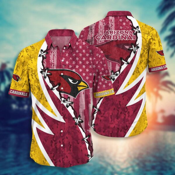 Arizona Cardinals NFL US Flag Hawaiian Shirt, NFL Hawaiian Shirt