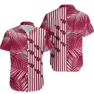 Arizona Cardinals Palm Leaves And Stripes Nfl Gift For Fan Hawaii Shirt And Shorts Summer Collection, NFL Hawaiian Shirt