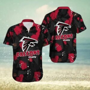 Atlanta Falcons NFL Black Aloha Pattern Hawaiian Shirt, NFL Hawaiian Shirt