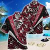 Atlanta Falcons Nfl Football With Tropical Flower Pattern Hawaiian Shirt For Fans, NFL Hawaiian Shirt
