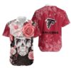 Atlanta Falcons Skull Nfl Gift For Fan Hawaiian Graphic Print Short Sleeve Hawaiian Shirt, NFL Hawaiian Shirt