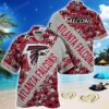 Nfl Atlanta Falcons Hawaiian Shirt With Tropical Patterns Flamingo Printed For Fans, NFL Hawaiian Shirt
