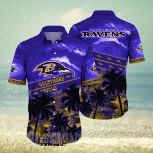 Baltimore Ravens NFL Floral 3D Hawaiian Shirt, NFL Hawaiian Shirt