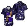 Baltimore Ravens Skull And Hibiscus Flower Nfl Gift For Fan Hawaii Shirt Summer Collection, NFL Hawaiian Shirt