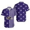 Baltimore Ravens Stripes And Skull Hawaii Shirt Summer Collection, NFL Hawaiian Shirt