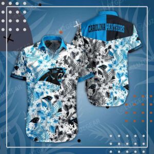 Carolina Panthers Nfl Beach Shirt Graphic Floral Pattern Print This Summer Hawaiian Shirt, NFL Hawaiian Shirt