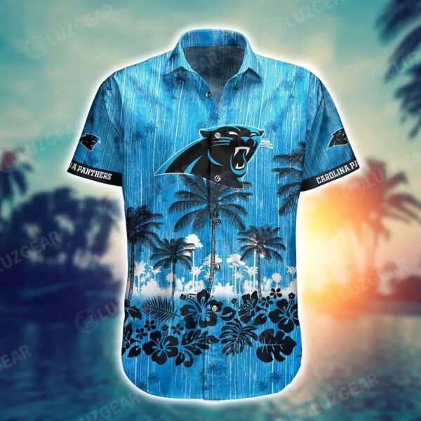 Carolina Panthers Nfl Hawaii Graphic Tropical Pattern Style Summer Hawaiian Shirt, NFL Hawaiian Shirt