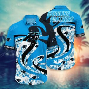 Carolina Panthers Nfl Hawaii Shirt Tropical Pattern Graphic This Summer Gift For Fan Nfl, NFL Hawaiian Shirt