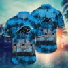 Carolina Panthers Nfl Hawaiian Sas Tropical Pattern Graphic Short Sleeve Hot Trend Summer Gift For Fans, NFL Hawaiian Shirt