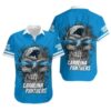Carolina Panthers Sugar Skull Nfl Gift For Fan Hawaiian Graphic Print Short Sleeve Hawaiian Shirt, NFL Hawaiian Shirt