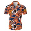 Chicago Bears Hawaiian Shirt Tropical Flower, NFL Hawaiian Shirt