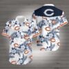 Chicago Bears Hibicus Nfl Hawaiian Graphic Print Short Sleeve Hawaiian Shirt, NFL Hawaiian Shirt