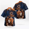 Chicago Bears NFL Halloween Horror Art Hawaiian Shirt, NFL Hawaiian Shirt