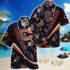 Chicago Bears Nfl Football With Tropical Flower Pattern Hawaiian Shirt For Fans, NFL Hawaiian Shirt