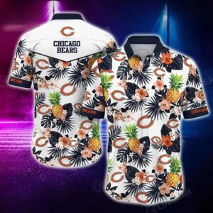 Chicago Bears Nfl Hawaiian Sas Tropical Pattern Graphic Hawaii Shirt For Best Fan Ever, NFL Hawaiian Shirt