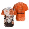 Chicago Bears Skull Nfl Gift For Fan Hawaiian Graphic Print Short Sleeve Hawaiian Shirt, NFL Hawaiian Shirt