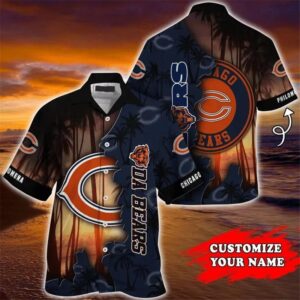 Custom Chicago Bears NFL Tropical Island Hawaiian Shirt, NFL Hawaiian Shirt