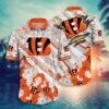 Cincinnati Bengals Nfl Hawaiian Sas Floral Print American Flag Beach Shirt Short Style Hot Trending Summer, NFL Hawaiian Shirt