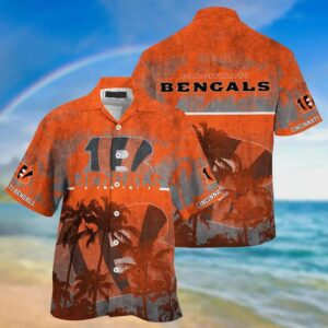 Cincinnati Bengals Nfl Hawaiian Sas Style Tropical Pattern Hot Trending Summer For Awesome Fans, NFL Hawaiian Shirt
