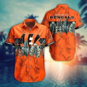 Cincinnati Bengals Nfl Hawaiian Sas Tropical Pattern Graphic Gift For Fan Nfl, NFL Hawaiian Shirt