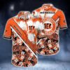 Cincinnati Bengals Nfl Hawaiian Shirt Graphic Tropical Pattern New Trend Summer For Nfl Football Fans, NFL Hawaiian Shirt
