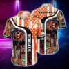 Cincinnati Bengals Nfl Hawaiian Shirt Graphic Tropical Pattern Skull Punisher 3D Printed Best Gift For Fans, NFL Hawaiian Shirt