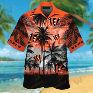 Nfl Cincinnati Bengals Tropical Hawaiian Shirt, NFL Hawaiian Shirt