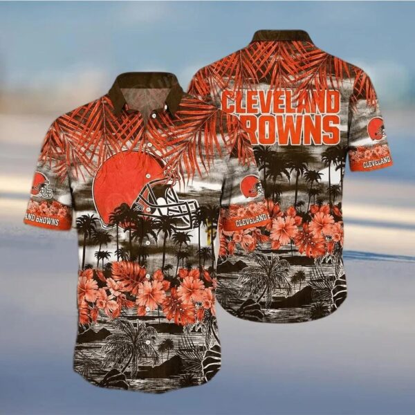 Cleveland Browns NFL Beach Vintage Hawaiian Shirt, NFL Hawaiian Shirt