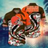 Cleveland Browns Nfl Hawaii Shirt Tropical Patterns Graphic This Summer Hawaiian Shirt For Fan Nfl, NFL Hawaiian Shirt