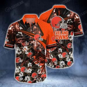 Cleveland Browns Nfl Hawaiian Shirt Tropical Patterns New Hot Trend Summer For Sports Fans Nfl, NFL Hawaiian Shirt