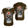 Cleveland Browns Sugar Skull Nfl Gift For Fan Hawaiian Graphic Print Short Sleeve Hawaiian Shirt, NFL Hawaiian Shirt