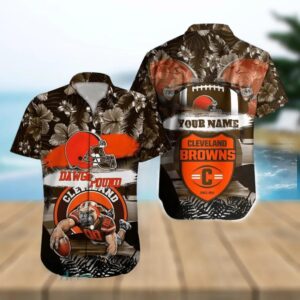 Custom Cleveland Browns NFL Mascot Hawaiian Shirt, NFL Hawaiian Shirt