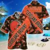 Nfl Cleveland Browns Hawaiian Shirt With Tropical Patterns Flamingo Printed For Fans, NFL Hawaiian Shirt