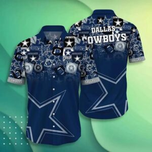 Dallas Cowboys Nfl Hawaiian Sas Trends Summer Short Sleeve Button Down Shirt For Sports Fans, NFL Hawaiian Shirt