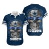 Dallas Cowboys Sugar Skull Nfl Gift For Fan Hawaiian Graphic Print Short Sleeve Hawaiian Shirt, NFL Hawaiian Shirt