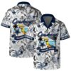 Dallas Cowboys Team Logo Pattern Parrot Beach Hawaiian Shirt, NFL Hawaiian Shirt