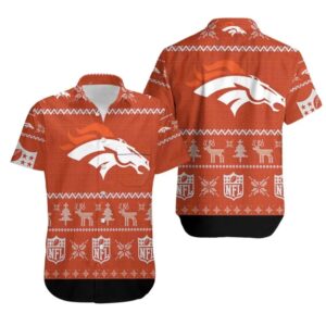 Denver Broncos Nfl Hawaiian Shirt Print Short Sleeve Hawaiian Aloha Shirt, NFL Hawaiian Shirt