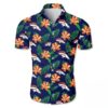 Nfl Denver Broncos Dark Blue Orange Flowers Hawaiian Shirt, NFL Hawaiian Shirt