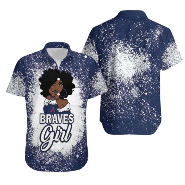 Atlanta Braves Girl African Girl MLB Team Allover Design Gift For Atlanta Braves Fans Hawaiian Shirt – MLB, MLB Hawaiian Shirt