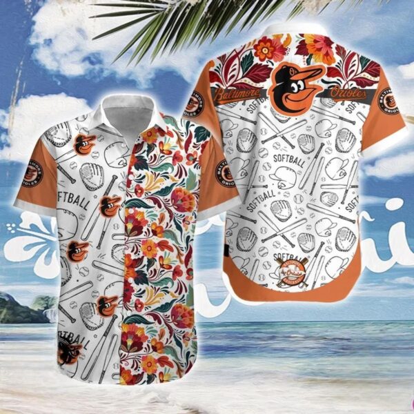 MLB Baltimore Orioles Orange Hawaiian Shirt, MLB Hawaiian Shirt