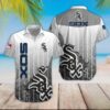 Chicago White Sox Gray Pattern Hawaiian Shirt, MLB Hawaiian Shirt