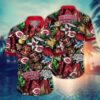 Cincinnati Reds MLB Team Logo And Name Tribal Pattern 3D Hawaiian Shirt, MLB Hawaiian Shirt