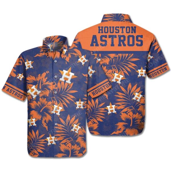 Houston Astros Hawaiian Shirt Houston Astros Baseball Orange Black Hawaii Aloha Shirt, MLB Hawaiian Shirt
