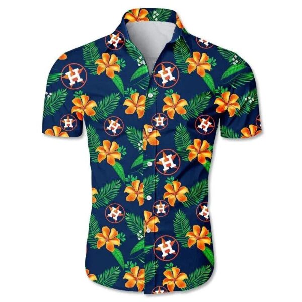 Houston Astros Hawaiian Shirt Tropical Flower Gift For Fans, MLB Hawaiian Shirt